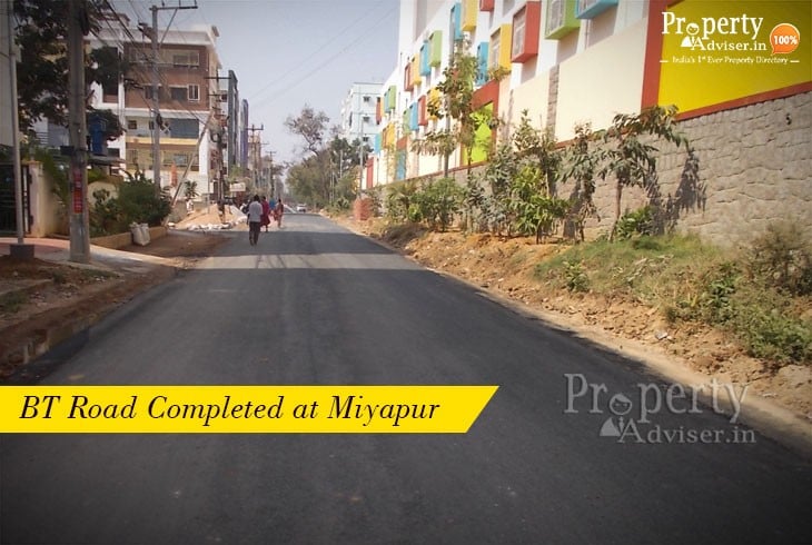 BT Road Completed Near Residential Apartments in Miyapur