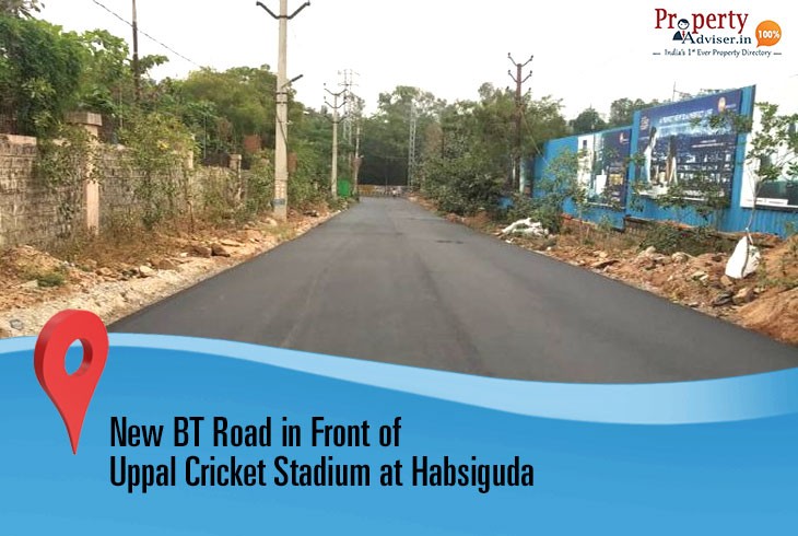 BT Road Completed in Front of Uppal Cricket Stadium at Habsiguda 