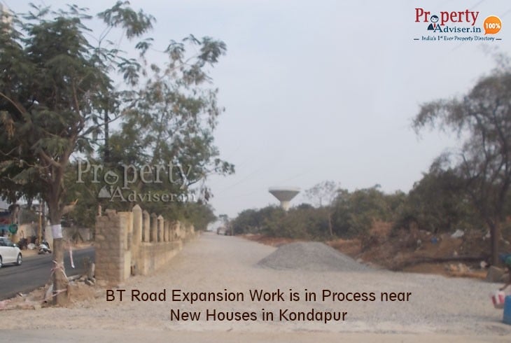 Extension of BT Road Work in Kondapur
