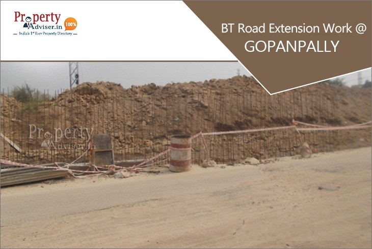BT Road Extension Work is in Process Near Properties in Gopanpally