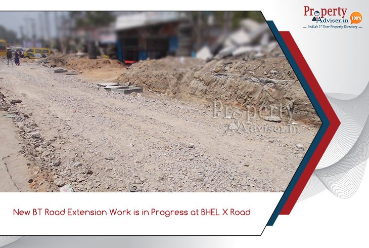New BT Road Extension Work Is in Progress at Bhel X Road bt-road-extension-work-in-progress-at-bhel-x-road