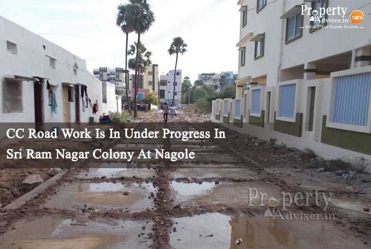 Laying CC Road near Sri Ram Nagar Colony at Nagole