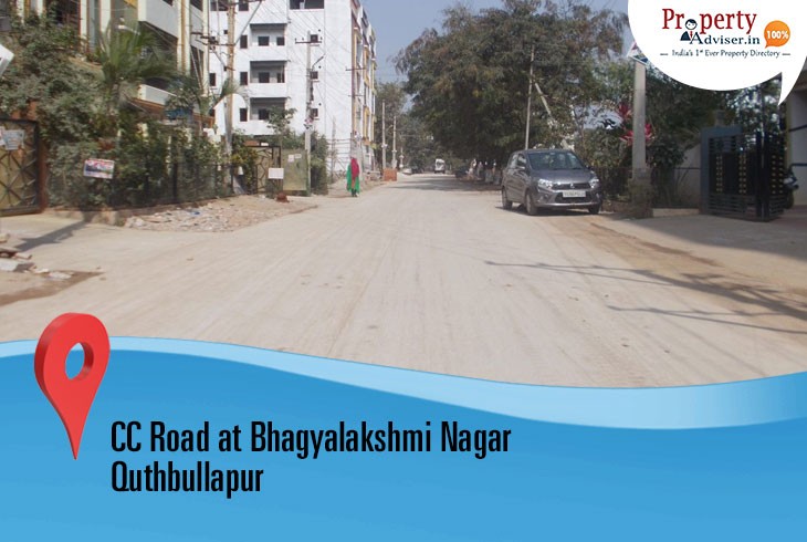 Laying of CC Road in Progress at Bhagyalakshmi Nagar Quthbullapur