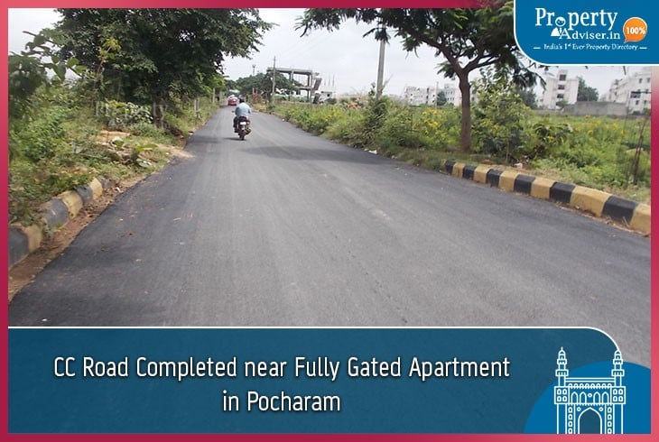 CC Road Completed near Fully Gated Apartment in Pocharam
