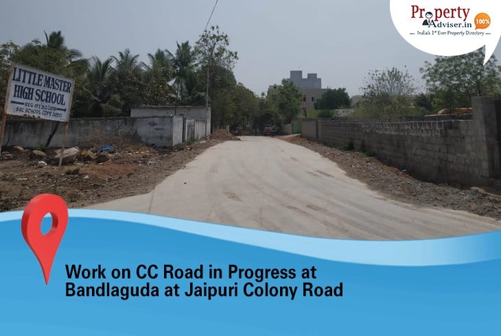New CC Road Work in Process at Bandlaguda at Jaipuri Colony Road 