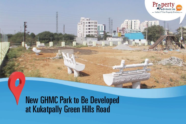 Construction of GHMC Park Underway on Green Hills Road, Kukatpally