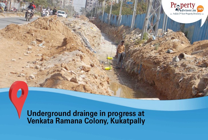 Underground Drainage in Progress at Venkata Ramana Colony, Kukatpally 