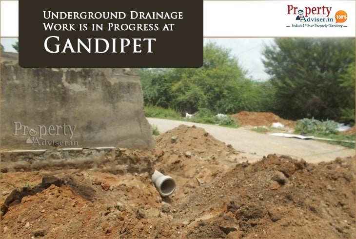 Underground Drainage work Near properties in Gandipet