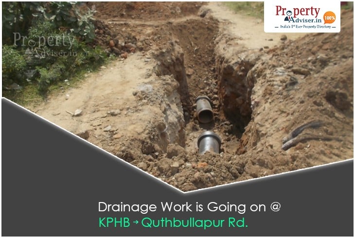 Underground Drainage Work in Process From KPHB-Quthbullapur Road