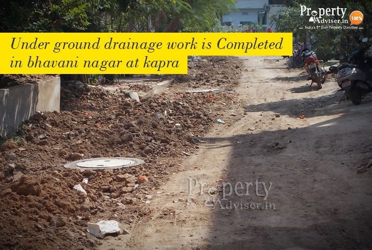 Drainage Works Completed near Apartment in Bhavani Nagar at Kapra