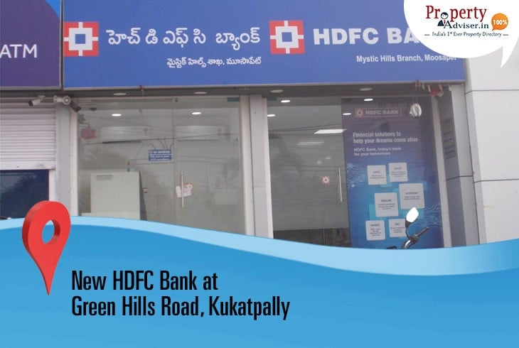 HDFC Bank Opens on Green Hills Road in Kukatpally