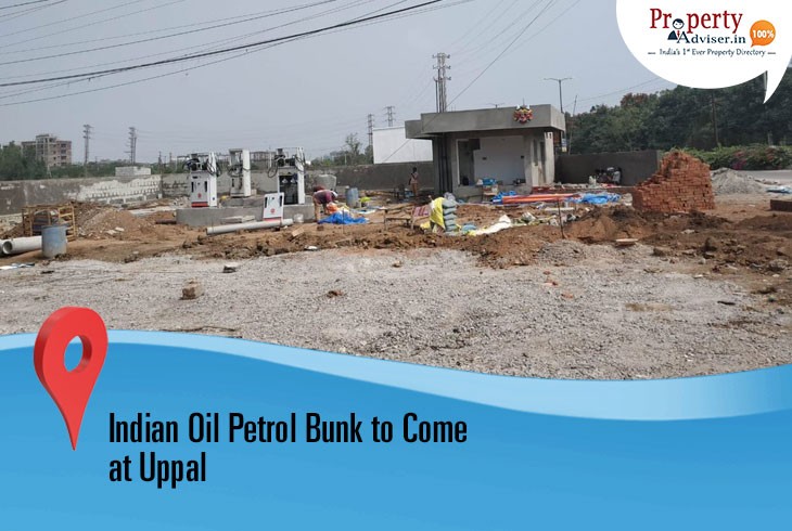 Indian Oil Petrol Bunk at Uppal near Nagole Metro Station in Progress