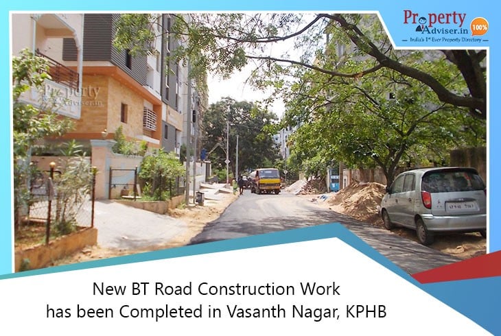 Laying Of BT Road Completed In Vasanth Nagar, KPHB