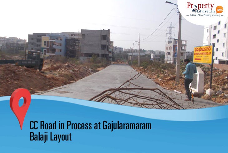 CC Road in Process at Gajularamaram Balaji Layout 