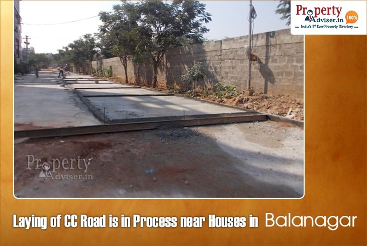 Laying of CC Road is Under Process near Residential Properties in Balanagar