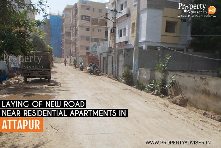 Laying of New Road near Residential Apartments in Attapur