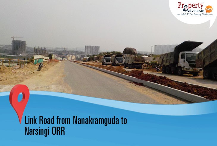 Laying of Link Road is in Process from Nanakramguda to Narsingi ORR