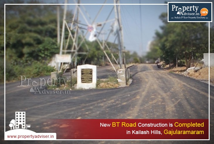 New BT road near houses in Kailash hills, Gajularamaram