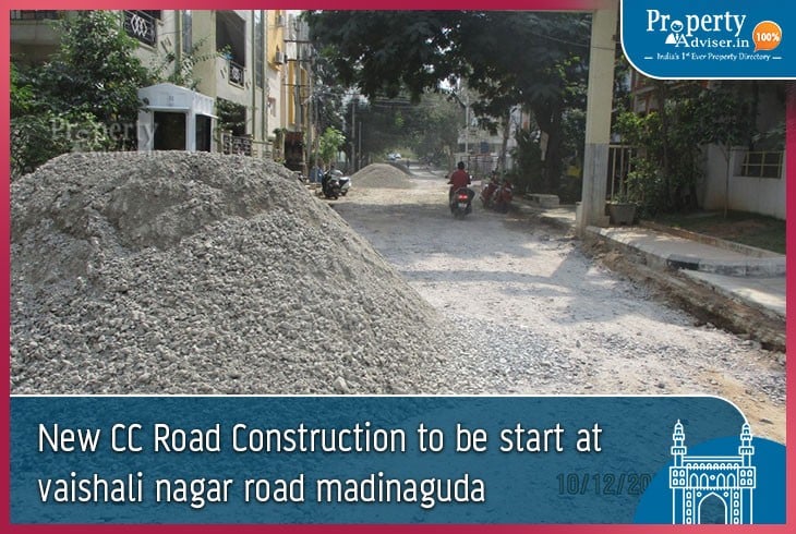 new-cc-road-construction-start-vaishali-nagar-road-madinaguda