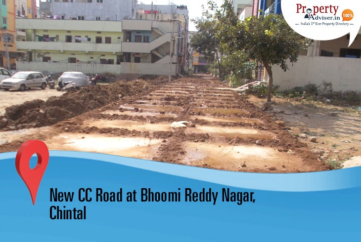 New CC Road Laid at Bhoomi Reddy Nagar in Chintal