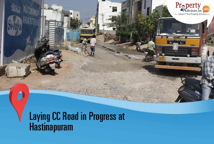 New CC Road Work in Process At Sri Ram Nagar Colony in Hastinapuram   
