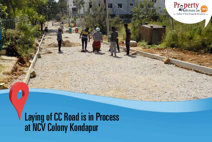 New CC Road Work Started at NCV Colony Road, Kondapur