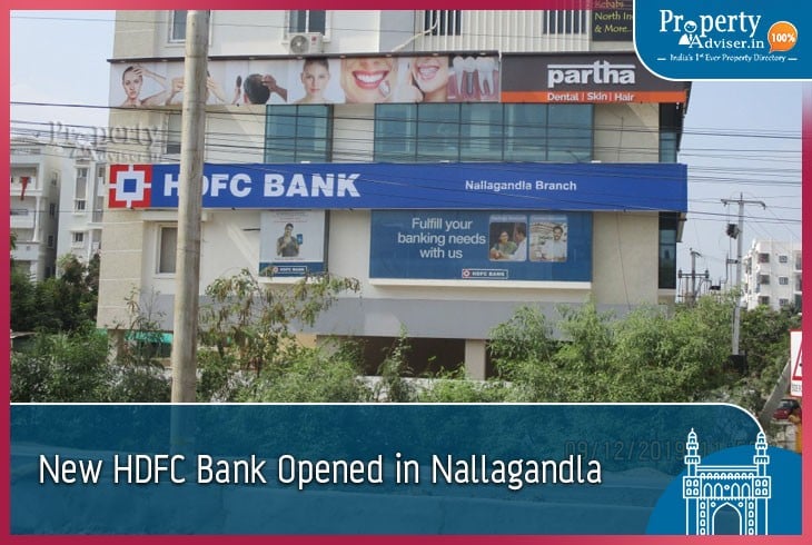 New HDFC Bank Opened near Apartments in Nallagandla