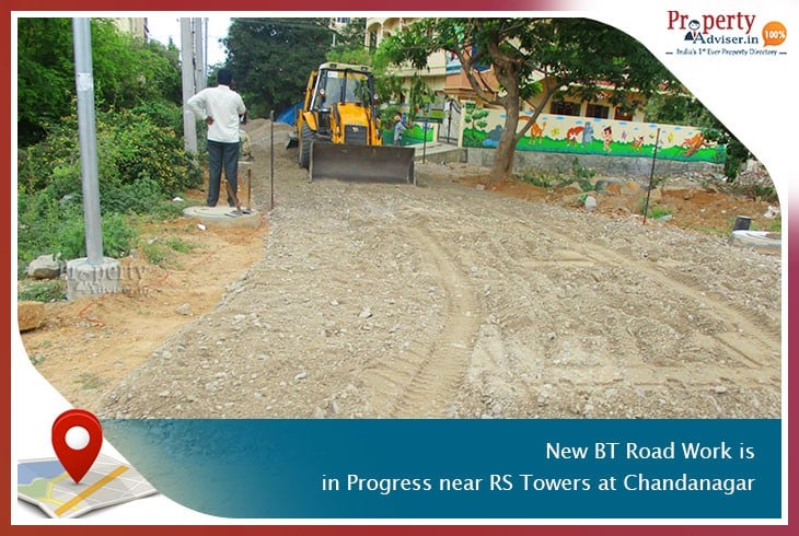 New BT Road Work Is in Progress near Apartment at Chandanagar New BT Road Work Is in Progress near Apartment at Chandanagar