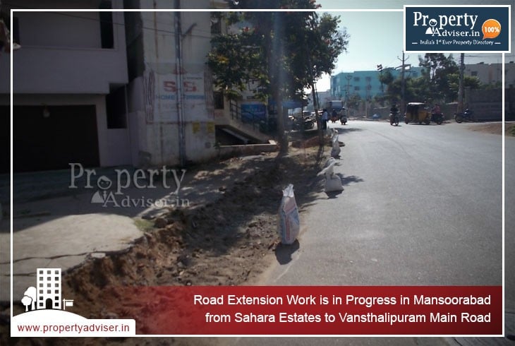 Road Extension Works near Apartments in Mansoorabad to Vansthalipuram