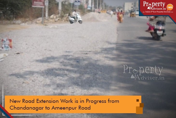 New Road Extension Work Is in Progress from Chandanagar to Ameenpur Road New Road Extension Work Is in Progress from Chandanagar to Ameenpur Road