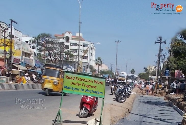 Road Extension Work from Mallapur Road to Nacharam