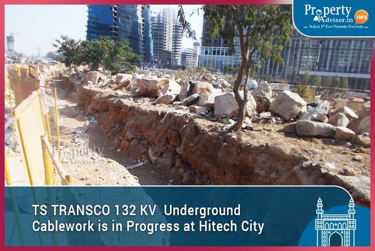TS TRANSCO 132 KV  Underground Cable work is in progress at Hitech City