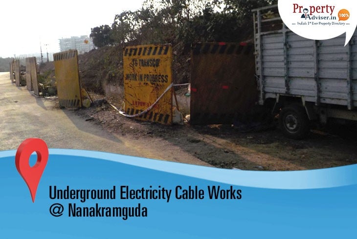 Underground Electricity Cable Works in Process at Nanakramguda
