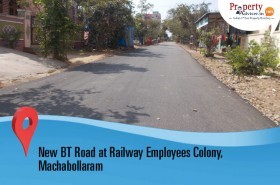Laying BT Road Completed at Railway Employees colony, Machabollaram 