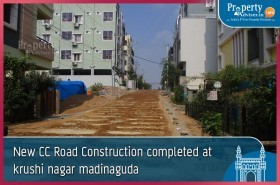 Laying of CC Road Completed at Krushi Nagar beside Apartments in Madinaguda 