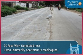 Laying of CC Road Completed Near Gated Community Apartment in Madinaguda