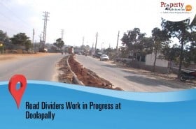 Construction of Road Dividers are in Process at Doolapally