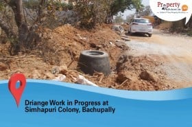 Drainage Work in Progress at Simhapuri Colony, Bachupally 