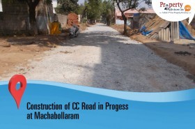 Laying of CC Road in Progress at Machabollaram, Hyderabad 