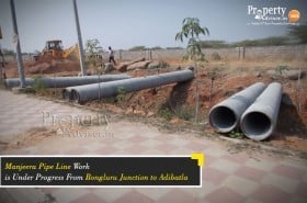 Laying of Manjeera Pipe Line in Progress from Bongluru Junction to Adibatla properties