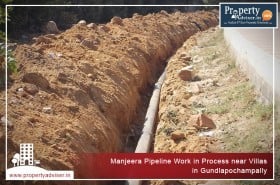 Manjeera Pipeline near Villas in Gundlapochampally