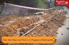 New Gas Pipe Line Work is in Progress near Houses in Bachupally