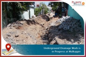 Underground Drainage Work Is In progress at Malkajgiri
