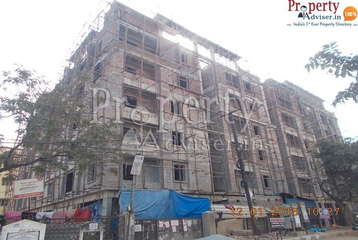 Brick work is completed in Vijaya Granduer at Sanath Nagar Hyderabad
