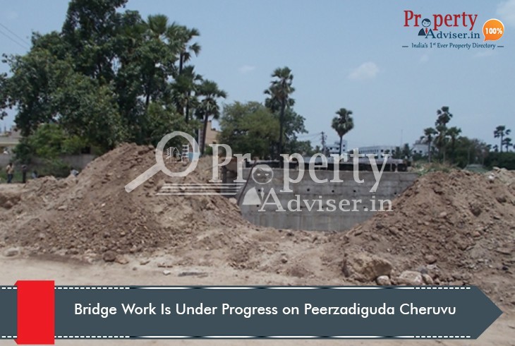 Under Construction bridge on Peerzadiguda Cheruvu