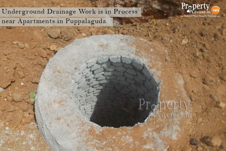 Underground Drainage Work Near Puppalaguda Residential Flats