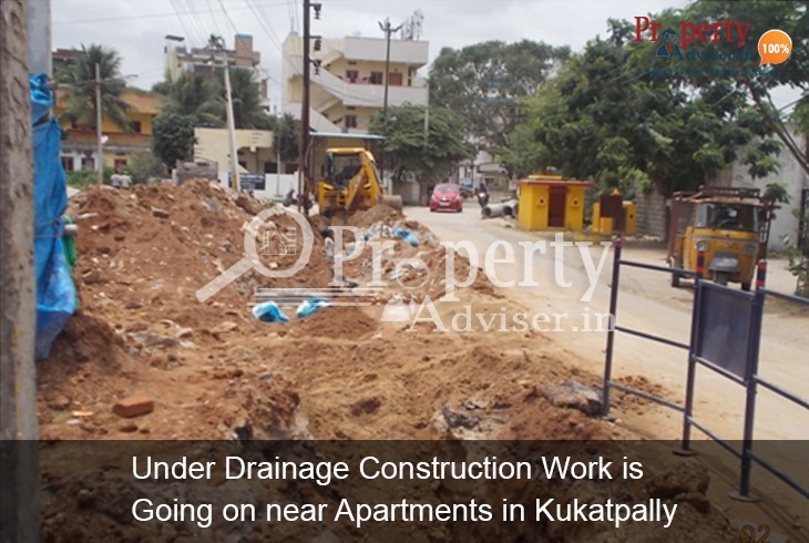 Underground Drainage Work near kukatpally Residential Apartments