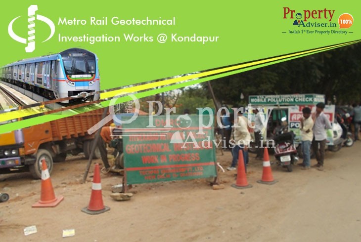 Metro Rail Geotechnical Investigation Works near Properties in Kondapur