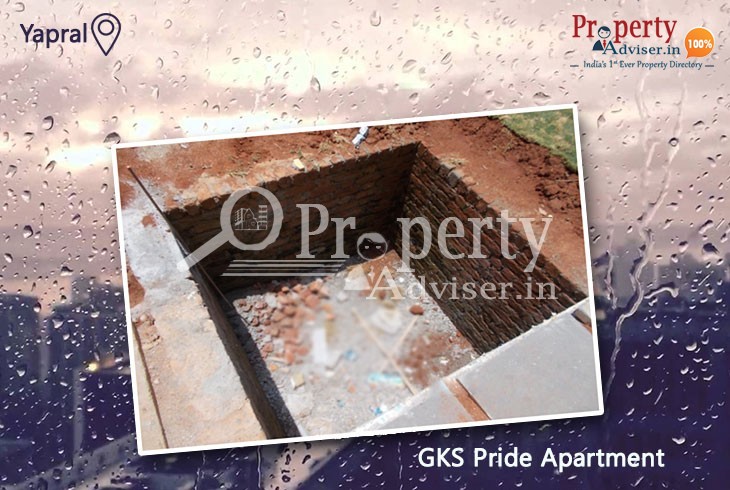 Rain Water Harvesting Pits Work is in Progress in GKS Pride Apartment at Yapral