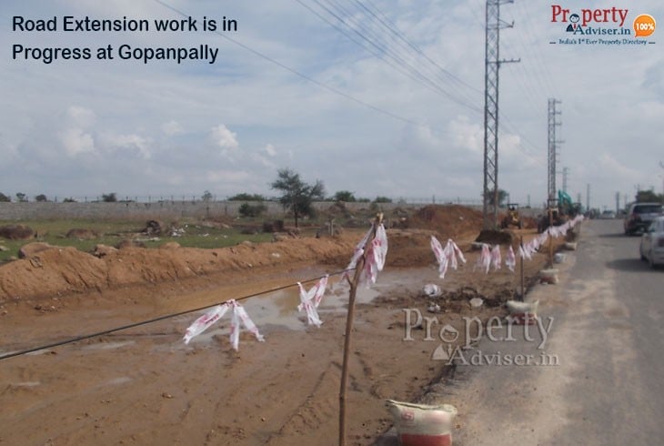 Road Extension work near Residential Properties in Gopanpally